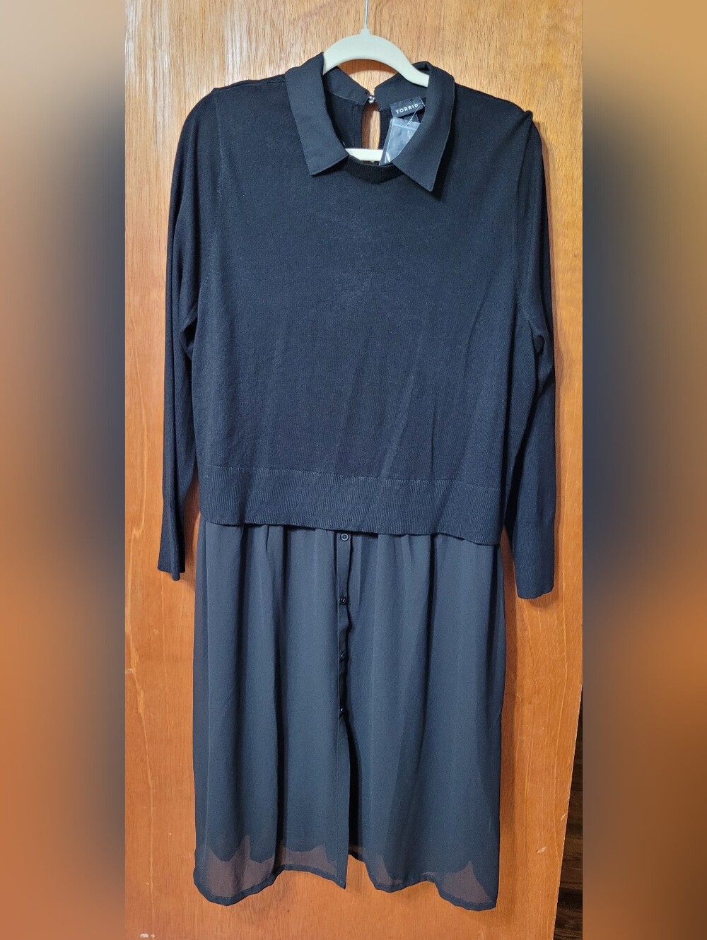 Torrid Black Fitted Cropped Twofer Sweater Shear Bottom Size 2 (18/20) (1344)